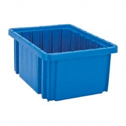 Quantum Storage - 50 Lb Load Capacity Blue Polypropylene Dividable Container - Stacking, 10.9" Long x 8.3" Wide x 5" High - Exact Tooling