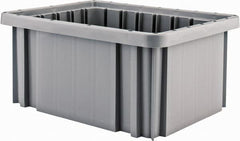 Quantum Storage - 50 Lb Load Capacity Gray Polypropylene Dividable Container - Stacking, 10.9" Long x 8.3" Wide x 5" High - Exact Tooling