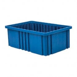 Quantum Storage - 75 Lb Load Capacity Blue Polypropylene Dividable Container - Stacking, 16-1/2" Long x 10.9" Wide x 6" High - Exact Tooling