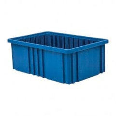 Quantum Storage - 75 Lb Load Capacity Blue Polypropylene Dividable Container - Stacking, 16-1/2" Long x 10.9" Wide x 6" High - Exact Tooling