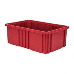 Quantum Storage - 75 Lb Load Capacity Red Polypropylene Dividable Container - Stacking, 16-1/2" Long x 10.9" Wide x 6" High - Exact Tooling