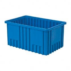 Quantum Storage - 75 Lb Load Capacity Blue Polypropylene Dividable Container - Stacking, 16-1/2" Long x 10.9" Wide x 8" High - Exact Tooling