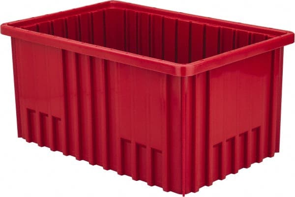 Quantum Storage - 75 Lb Load Capacity Red Polypropylene Dividable Container - Stacking, 16-1/2" Long x 10.9" Wide x 8" High - Exact Tooling