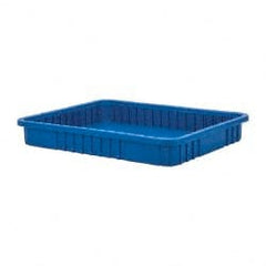 Quantum Storage - 100 Lb Load Capacity Blue Polypropylene Dividable Container - Stacking, 22-1/2" Long x 17-1/2" Wide x 3" High - Exact Tooling