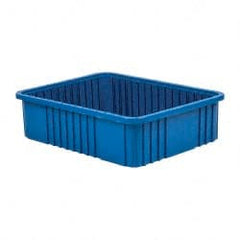 Quantum Storage - 100 Lb Load Capacity Blue Polypropylene Dividable Container - Stacking, 22-1/2" Long x 17-1/2" Wide x 6" High - Exact Tooling