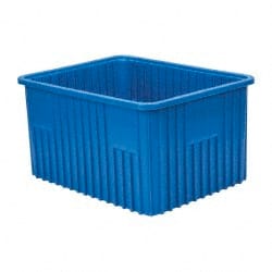 Quantum Storage - 100 Lb Load Capacity Blue Polypropylene Dividable Container - Stacking, 22-1/2" Long x 17-1/2" Wide x 12" High - Exact Tooling