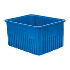 Quantum Storage - 100 Lb Load Capacity Blue Polypropylene Dividable Container - Stacking, 22-1/2" Long x 17-1/2" Wide x 12" High - Exact Tooling