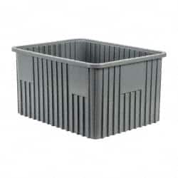 Quantum Storage - 100 Lb Load Capacity Gray Polypropylene Dividable Container - Stacking, 22-1/2" Long x 17-1/2" Wide x 12" High - Exact Tooling