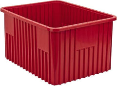 Quantum Storage - 100 Lb Load Capacity Red Polypropylene Dividable Container - Stacking, 22-1/2" Long x 17-1/2" Wide x 12" High - Exact Tooling