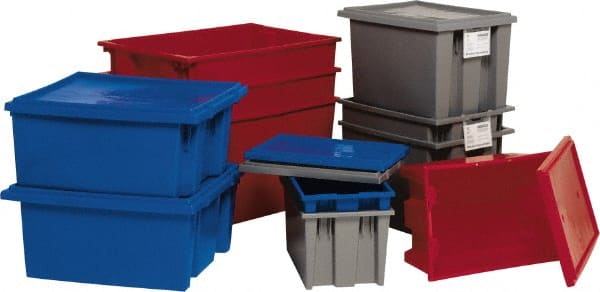 Quantum Storage - 100 Lb Load Capacity Blue Polyethylene Tote Container - Stacking, Nesting, 23-1/2" Long x 19-1/2" Wide x 10" High - Exact Tooling