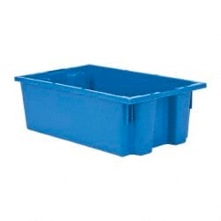 Quantum Storage - 75 Lb Load Capacity Blue Polyethylene Tote Container - Stacking, Nesting, 18" Long x 11" Wide x 6" High - Exact Tooling