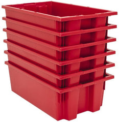 Quantum Storage - 75 Lb Load Capacity Red Polyethylene Tote Container - Stacking, Nesting, 18" Long x 11" Wide x 6" High - Exact Tooling