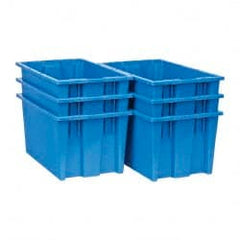 Quantum Storage - 75 Lb Load Capacity Blue Polyethylene Tote Container - Stacking, Nesting, 18" Long x 11" Wide x 9" High - Exact Tooling
