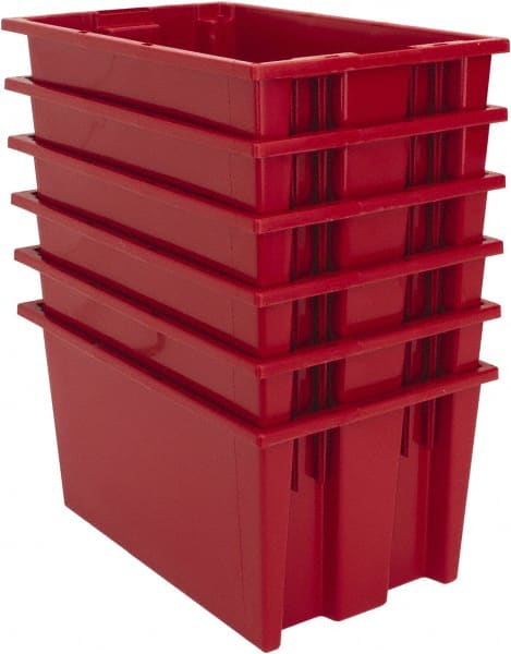 Quantum Storage - 75 Lb Load Capacity Red Polyethylene Tote Container - Stacking, Nesting, 18" Long x 11" Wide x 9" High - Exact Tooling