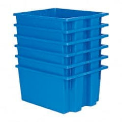 Quantum Storage - 75 Lb Load Capacity Blue Polyethylene Tote Container - Stacking, Nesting, 19-1/2" Long x 15-1/2" Wide x 10" High - Exact Tooling