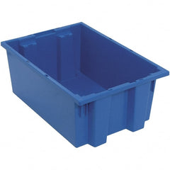 Quantum Storage - 75 Lb Load Capacity Blue Polyethylene Tote Container - Stacking, Nesting, 19-1/2" Long x 13-1/2" Wide x 8" High - Exact Tooling