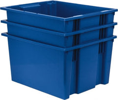 Quantum Storage - 100 Lb Load Capacity Blue Polyethylene Tote Container - Stacking, Nesting, 23-1/2" Long x 19-1/2" Wide x 13" High - Exact Tooling