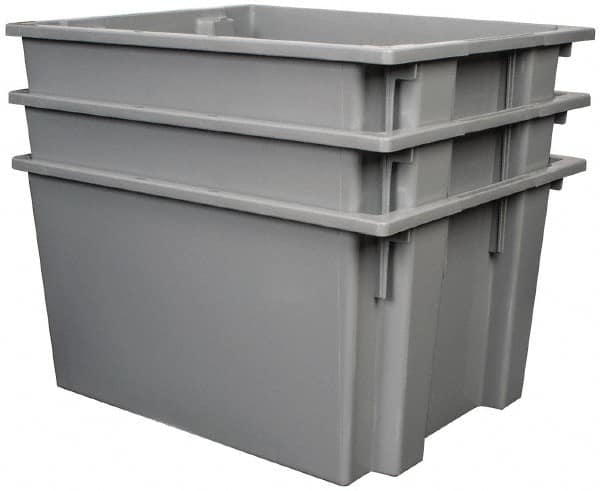 Quantum Storage - 100 Lb Load Capacity Gray Polyethylene Tote Container - Stacking, Nesting, 23-1/2" Long x 19-1/2" Wide x 13" High - Exact Tooling