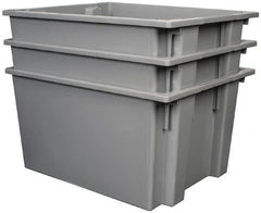 Quantum Storage - 100 Lb Load Capacity Gray Polyethylene Tote Container - Stacking, Nesting, 23-1/2" Long x 19-1/2" Wide x 13" High - Exact Tooling