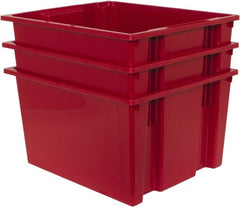 Quantum Storage - 100 Lb Load Capacity Red Polyethylene Tote Container - Stacking, Nesting, 23-1/2" Long x 19-1/2" Wide x 13" High - Exact Tooling