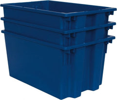 Quantum Storage - 100 Lb Load Capacity Blue Polyethylene Tote Container - Stacking, Nesting, 23-1/2" Long x 15-1/2" Wide x 12" High - Exact Tooling
