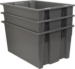 Quantum Storage - 100 Lb Load Capacity Gray Polyethylene Tote Container - Stacking, Nesting, 29-1/2" Long x 19-1/2" Wide x 15" High - Exact Tooling