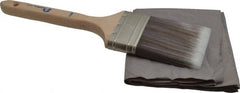 Premier Paint Roller - 3" Flat Synthetic Sash Brush - 3-1/4" Bristle Length, 9" Wood Handle - Exact Tooling