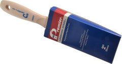 Premier Paint Roller - 2" Flat Synthetic Varnish Brush - 2-3/4" Bristle Length, 7" Wood Handle - Exact Tooling