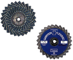 Garryson - 80 Grit, 2" Disc Diam, Type 27 Aluminum Oxide Flap Disc - 30,000 Max RPM, Nylon Backing, Quick Change Type R Attaching System, Coated - Exact Tooling