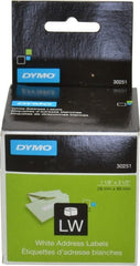 Dymo - 3-1/2" Long, White Die Cut Paper with Semi Perm. Adhesive Shipping Label - For DYMO LabelWriter Printers - Exact Tooling