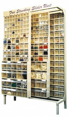 Quantum Storage - 3,000 Lb Capacity, 16" Deep x 48" Wide x 67" High, Steel Pick Rack - 28 White Polystyrene Bins - Exact Tooling