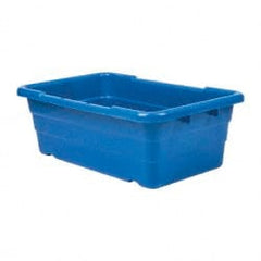 Quantum Storage - 100 Lb Load Capacity Blue Polypropylene Cross-Stack Container - Stacking, 25.1" Long x 16" Wide x 8-1/2" High - Exact Tooling