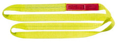 Lift-All - 18' Long x 2" Wide, 12,200 Lb Vertical Capacity, 2 Ply, Polyester Web Sling - 9,800 Lb Choker Capacity, Yellow - Exact Tooling