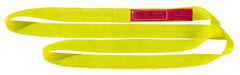 Lift-All - 18' Long x 3" Wide, 8,600 Lb Vertical Capacity, 1 Ply, Nylon Web Sling - 6,900 Lb Choker Capacity, Yellow - Exact Tooling
