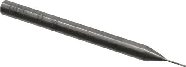Magafor - 0.381mm Solid Carbide 4 Flute Chucking Reamer - Spiral Flute, 0.118" Straight Shank, 1/16" Flute Length, 1-17/32" OAL - Exact Tooling