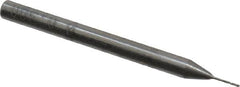 Magafor - 0.381mm Solid Carbide 4 Flute Chucking Reamer - Spiral Flute, 0.118" Straight Shank, 1/16" Flute Length, 1-17/32" OAL - Exact Tooling