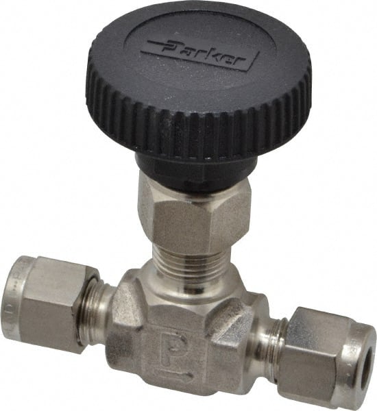 Parker - 5,000 Max psi, 1/4" Pipe, 316 Grade Stainless Steel, Inline Instrumentation Needle Valve - Exact Tooling