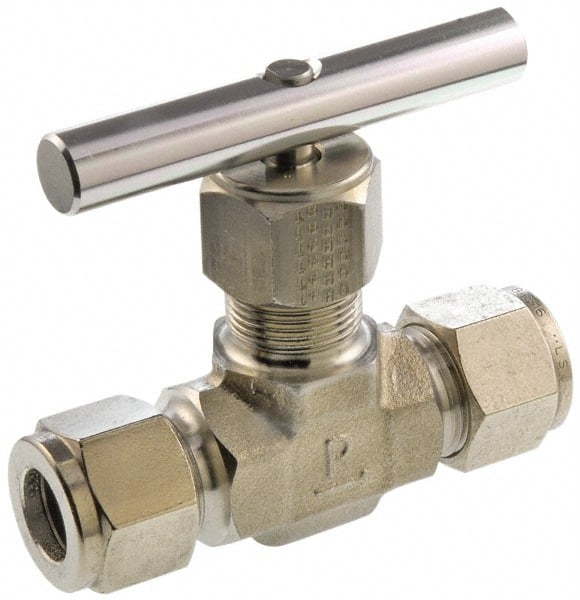 Parker - 5,000 Max psi, 1/2" Pipe, 316 Grade Stainless Steel, Inline Instrumentation Needle Valve - Exact Tooling