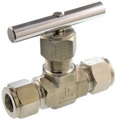 Parker - 5,000 Max psi, 1/2" Pipe, 316 Grade Stainless Steel, Inline Instrumentation Needle Valve - Exact Tooling