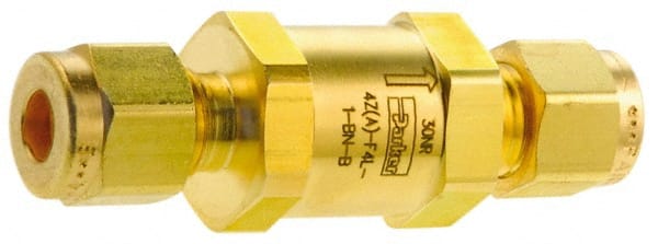 Parker - 3,000 Max psi, 3/8" Pipe, Brass Instrumentation Filter - Micro Rating 1, Viton Seal - Exact Tooling