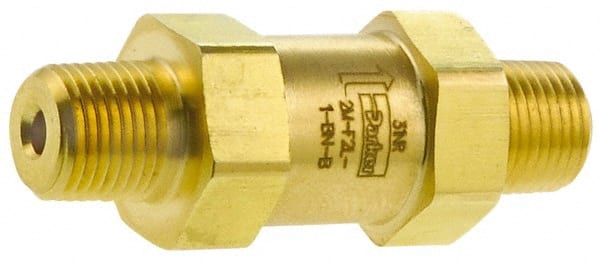 Parker - 3,000 Max psi, 1/2" Pipe, MNPT x MNPT End Connections, Brass Instrumentation Filter - Micro Rating 1, Viton Seal - Exact Tooling