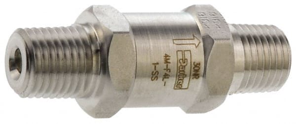 Parker - 6,000 Max psi, 1/8" Pipe, MNPT x MNPT End Connections, Stainless Steel Instrumentation Filter - Micro Rating 1, 316 Grade, Viton Seal - Exact Tooling