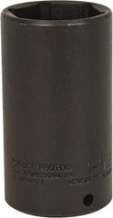 Proto - 1/2" Drive 1-1/2" Deep Thin Wall Impact Socket - 6 Points, 3-1/2" OAL - Exact Tooling