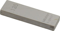 Mitutoyo - 0.135" Rectangular Steel Gage Block - Accuracy Grade 0, Includes Certificate of Inspection - Exact Tooling