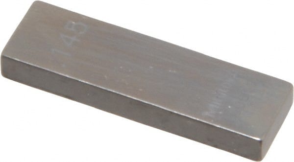 Mitutoyo - 0.145" Rectangular Steel Gage Block - Accuracy Grade 0, Includes Certificate of Inspection - Exact Tooling