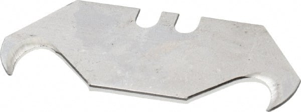 Stanley - 100 Piece Carbon Steel Hook Blade - 2-7/16" OAL, 0.025" Blade Thickness - Exact Tooling