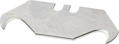 Stanley - 100 Piece Carbon Steel Hook Blade - 2-7/16" OAL, 0.025" Blade Thickness - Exact Tooling