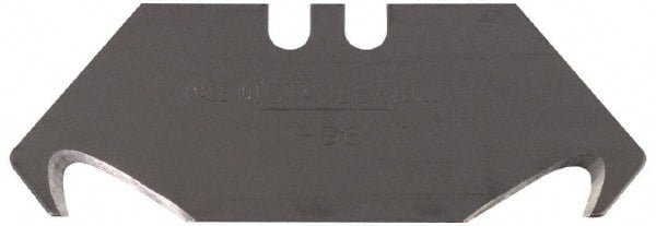 Stanley - 100 Piece Carbon Steel Hook Blade - 2-1/16" OAL, 0.024" Blade Thickness - Exact Tooling