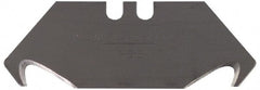 Stanley - 100 Piece Carbon Steel Hook Blade - 2-1/16" OAL, 0.024" Blade Thickness - Exact Tooling