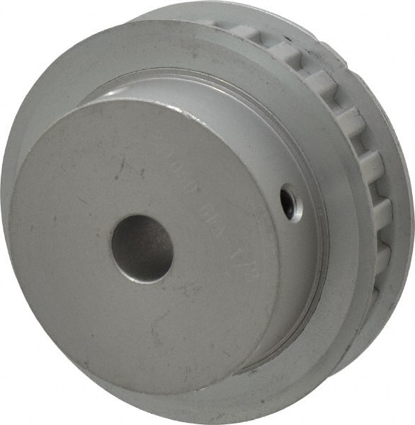 Power Drive - 24 Tooth, 1/2" Inside x 2.835" Outside Diam, Hub & Flange Timing Belt Pulley - 1/2" Belt Width, 2.865" Pitch Diam, 3/4" Face Width, Aluminum - Exact Tooling